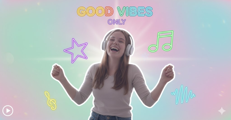 Modern music playlist cover with minimal doodles