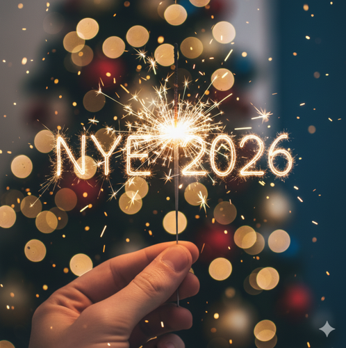 NYE 2026 celebration with sparkler