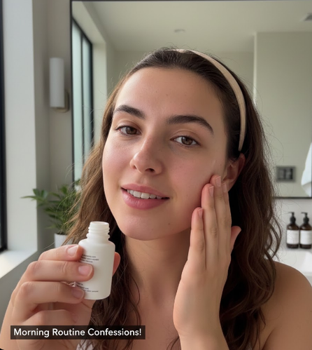 Person Applying Makeup in Morning Light
