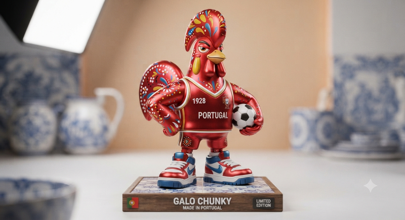 Portuguese Rooster in Metallic Red Jersey
