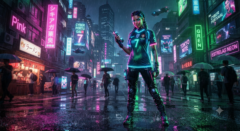 Virtual Model in Neon Portugal Jersey