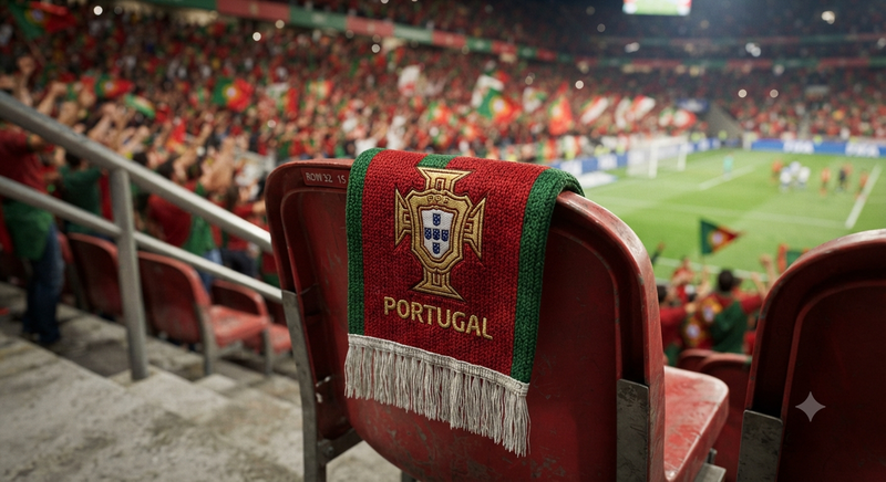 Portuguese Football Scarf Draped on Seat