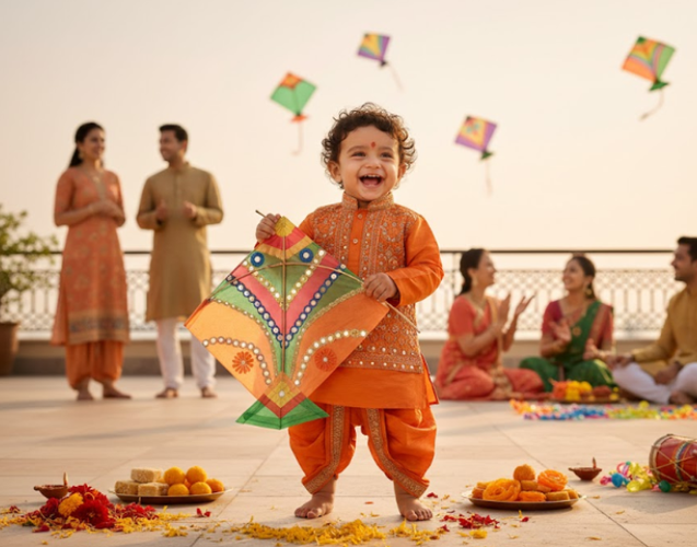 Sunny Rooftop Festival with Flying Kites