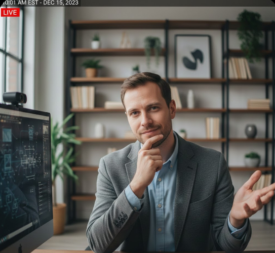 Tech Expert Explaining in Home Office