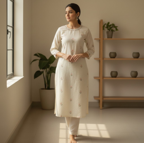Traditional kurti on Indian model
