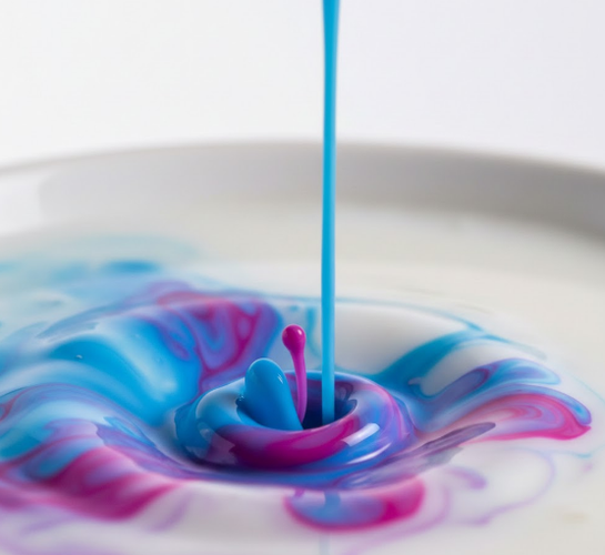 Vibrant Paint Swirls in Milk