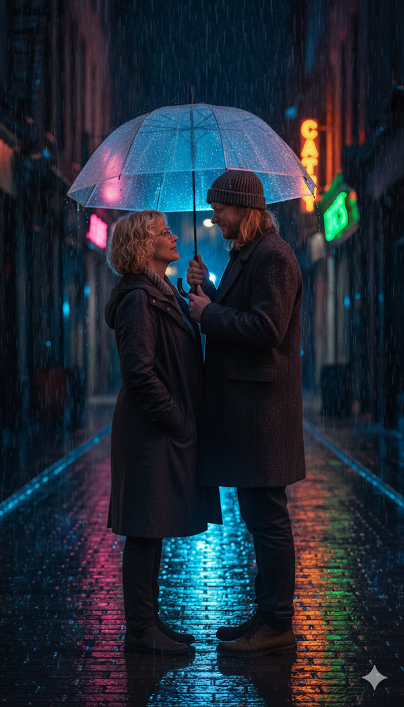 romantic rain night gemini ai