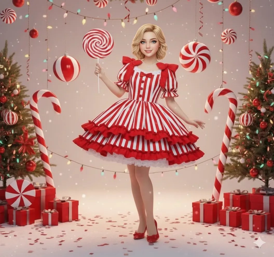 ai candy cane picture fashion dress