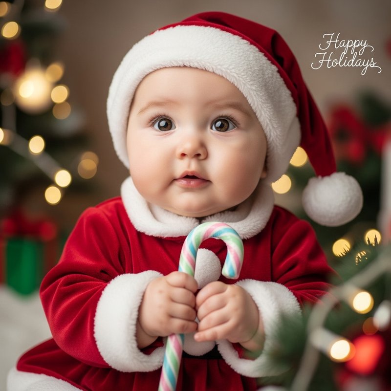 ai candy cane picture ultra-realistic baby