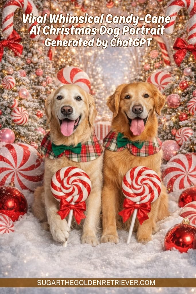ai candy cane picture 2 dogs