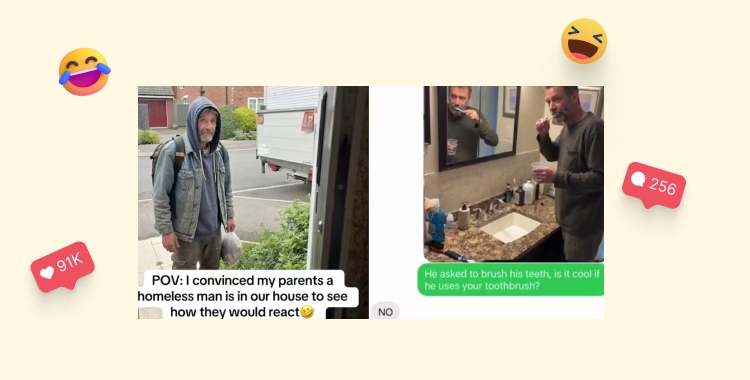 ai homeless man prank