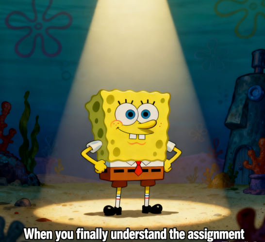 Sponge-Bob-standing-under-spotlight-caption