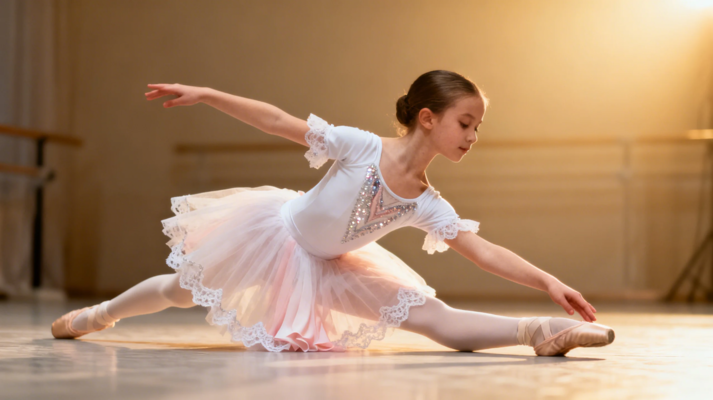 Girl practicing ballet