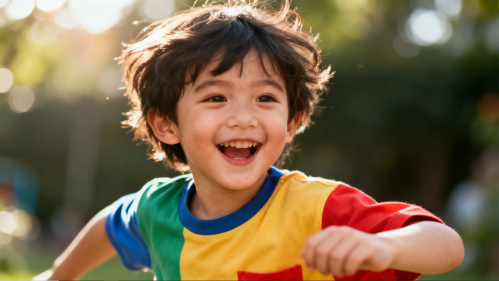 A professional photoshoot of a happy child