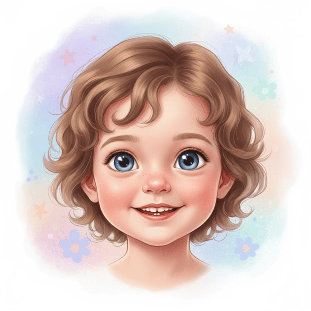 child with big bright eyes