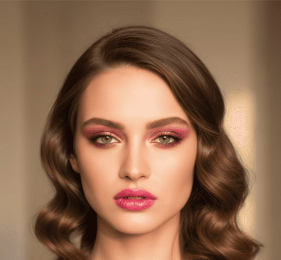 rosy romantic look