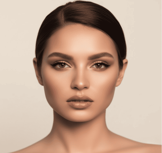 minimal nude evening look