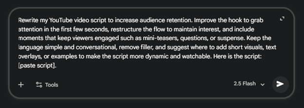 script optimization for retention prompt