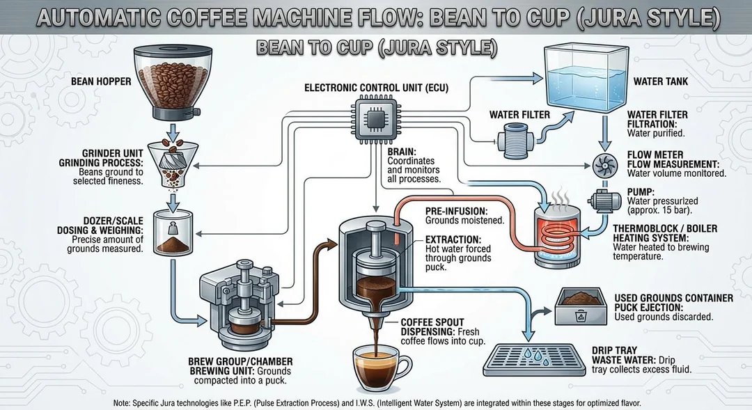 automatic coffee machine flow