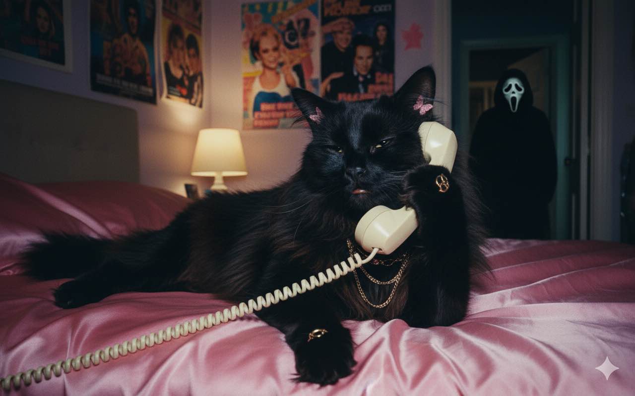 black cat Ghostface photo