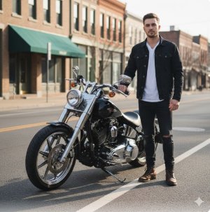 calm street bike pose