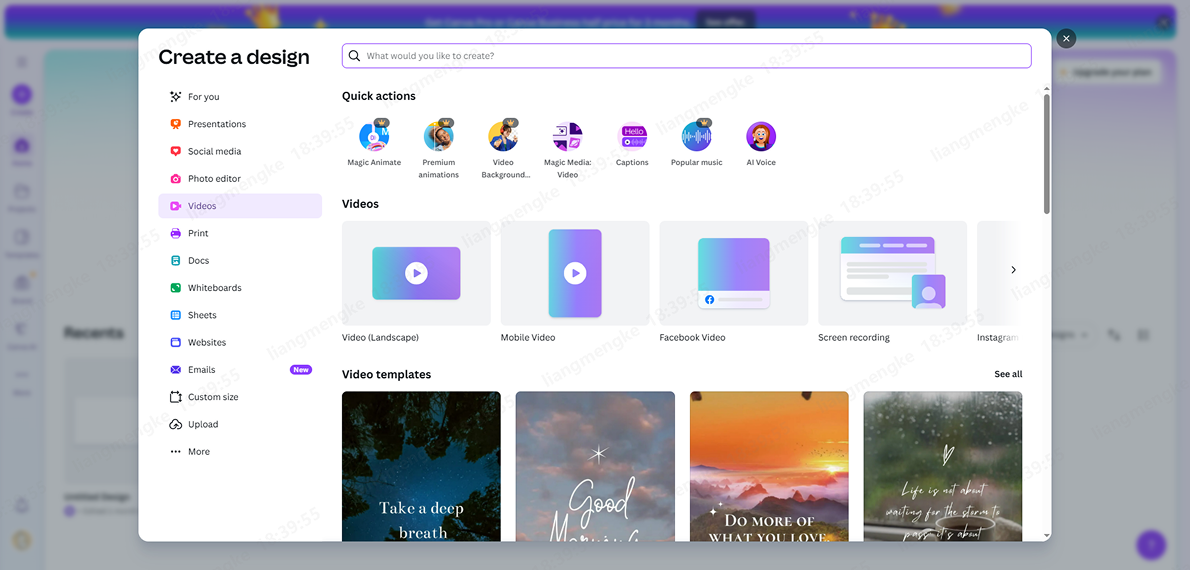 canva generate videos