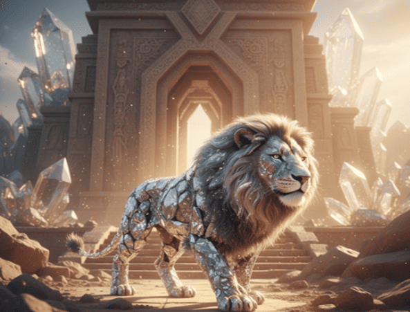 ancient temple crystal lion