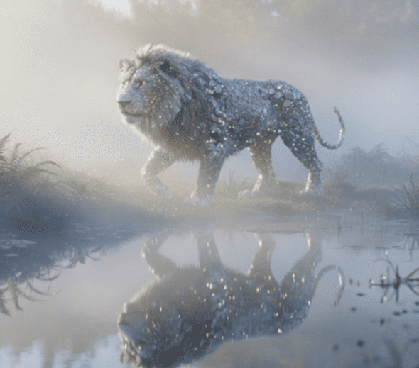 misty riverbank diamond lion