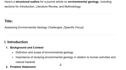 outline for a journal