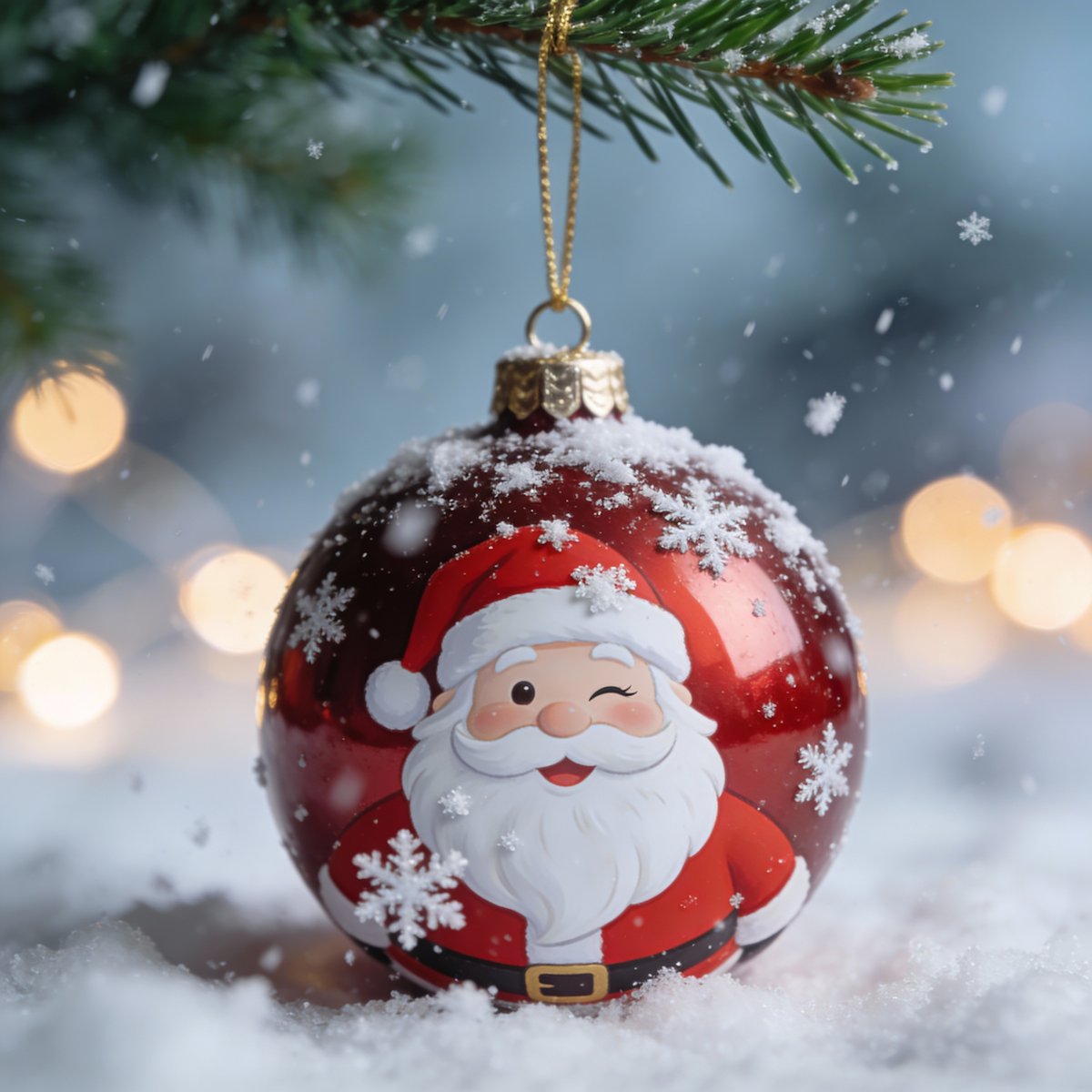 christmas santa claus ai ball hanging