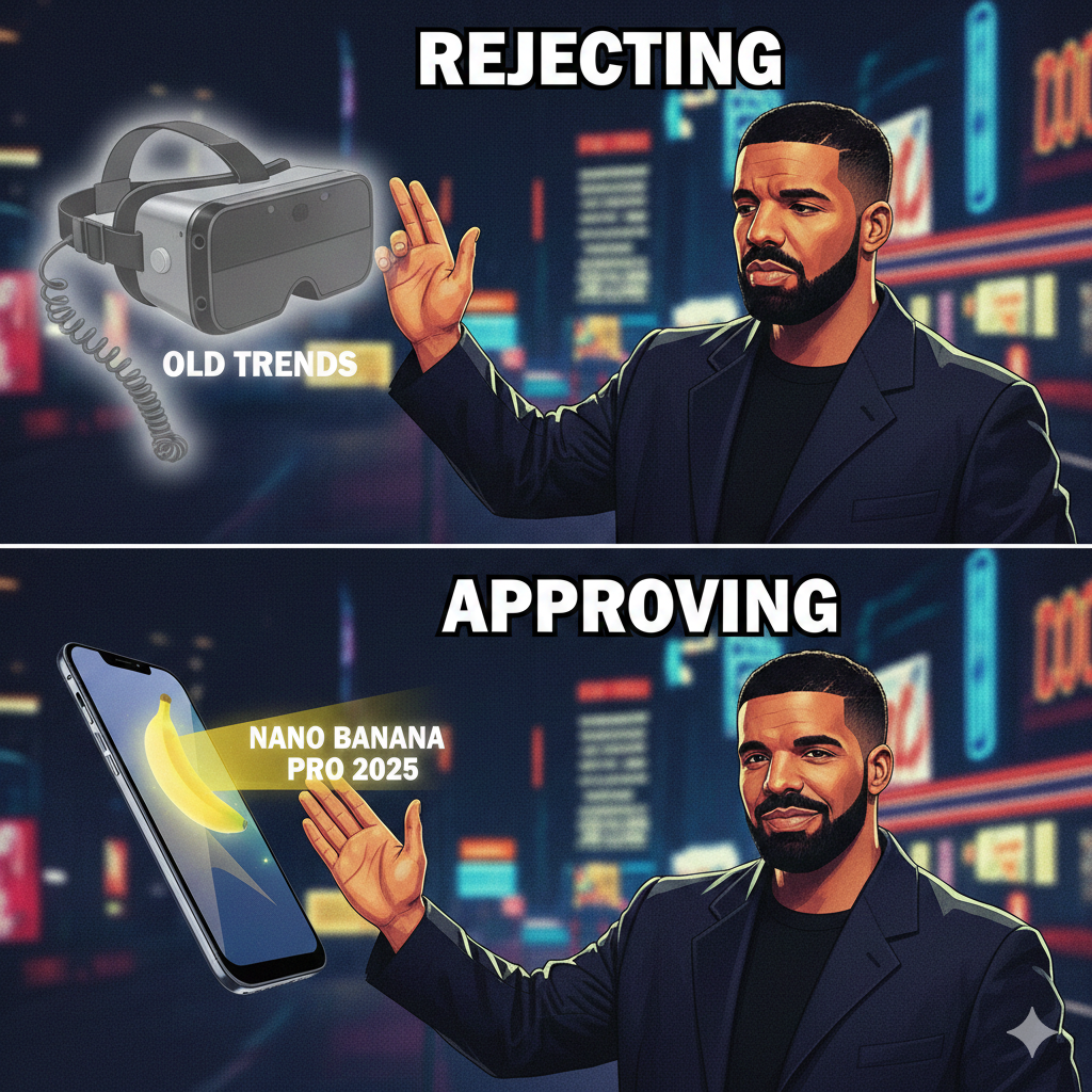 Drake meme template revival with Nano Banana Pro