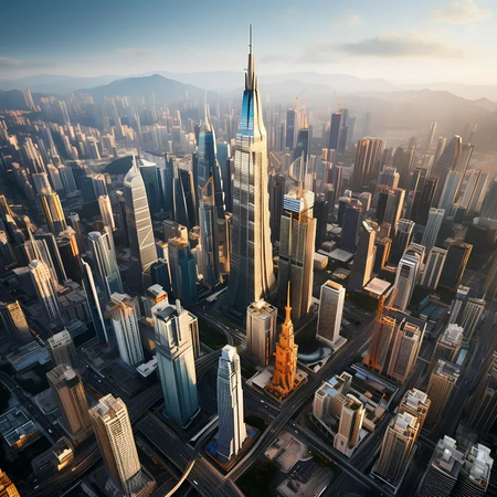 drone shot ai photo city