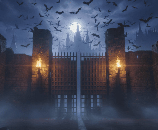 haunted castle gates