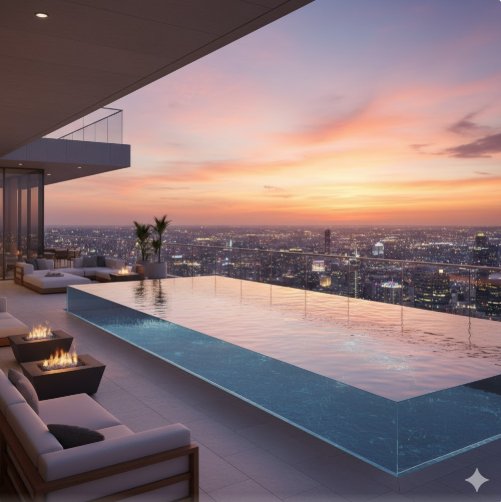 floating pool terrace penthouse