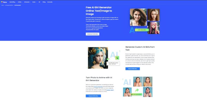 fotor ai girl generator