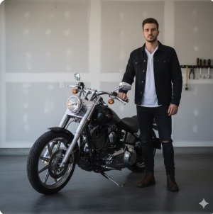 garage bike portrait