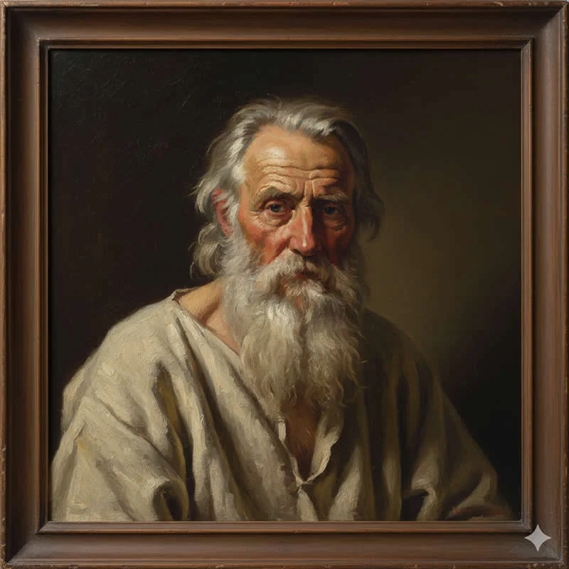 gemini oil painting old man