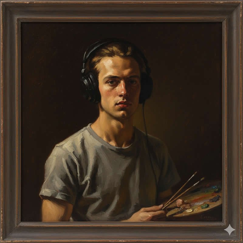 gemini oil painting boy Portrait