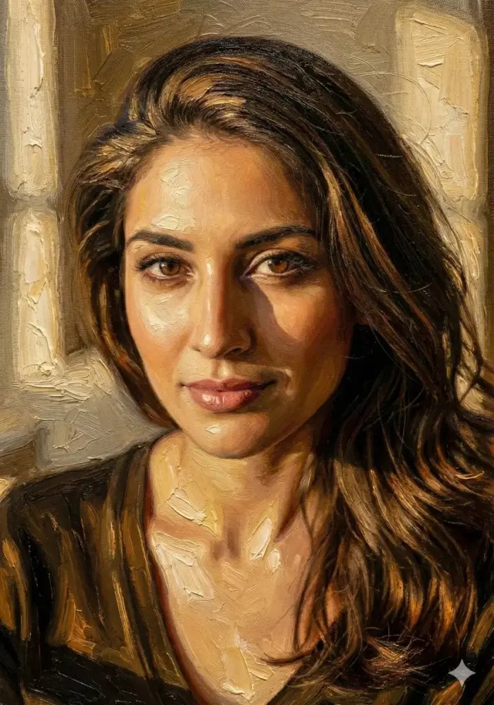 gemini oil painting woman Portrait