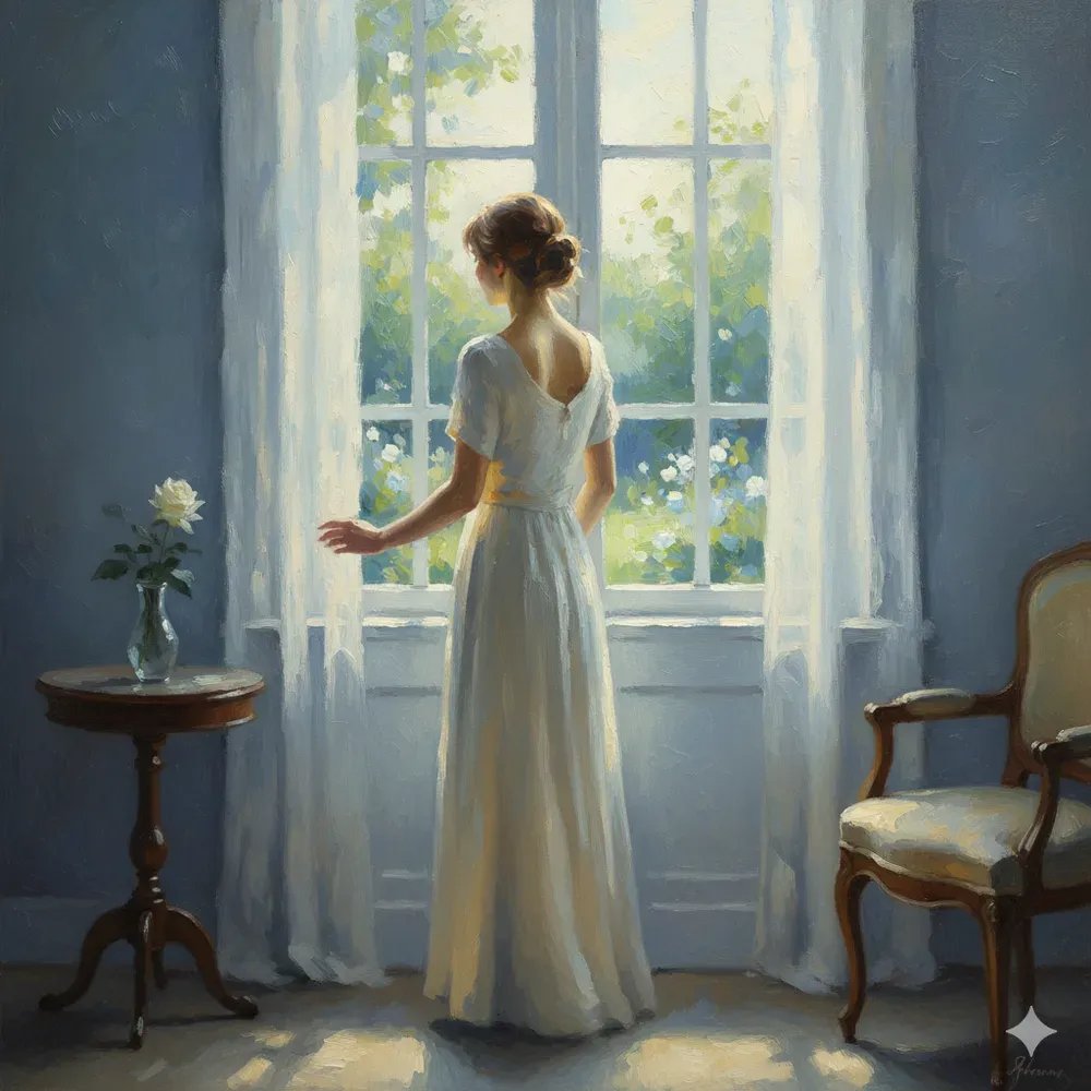 gemini oil painting young girl