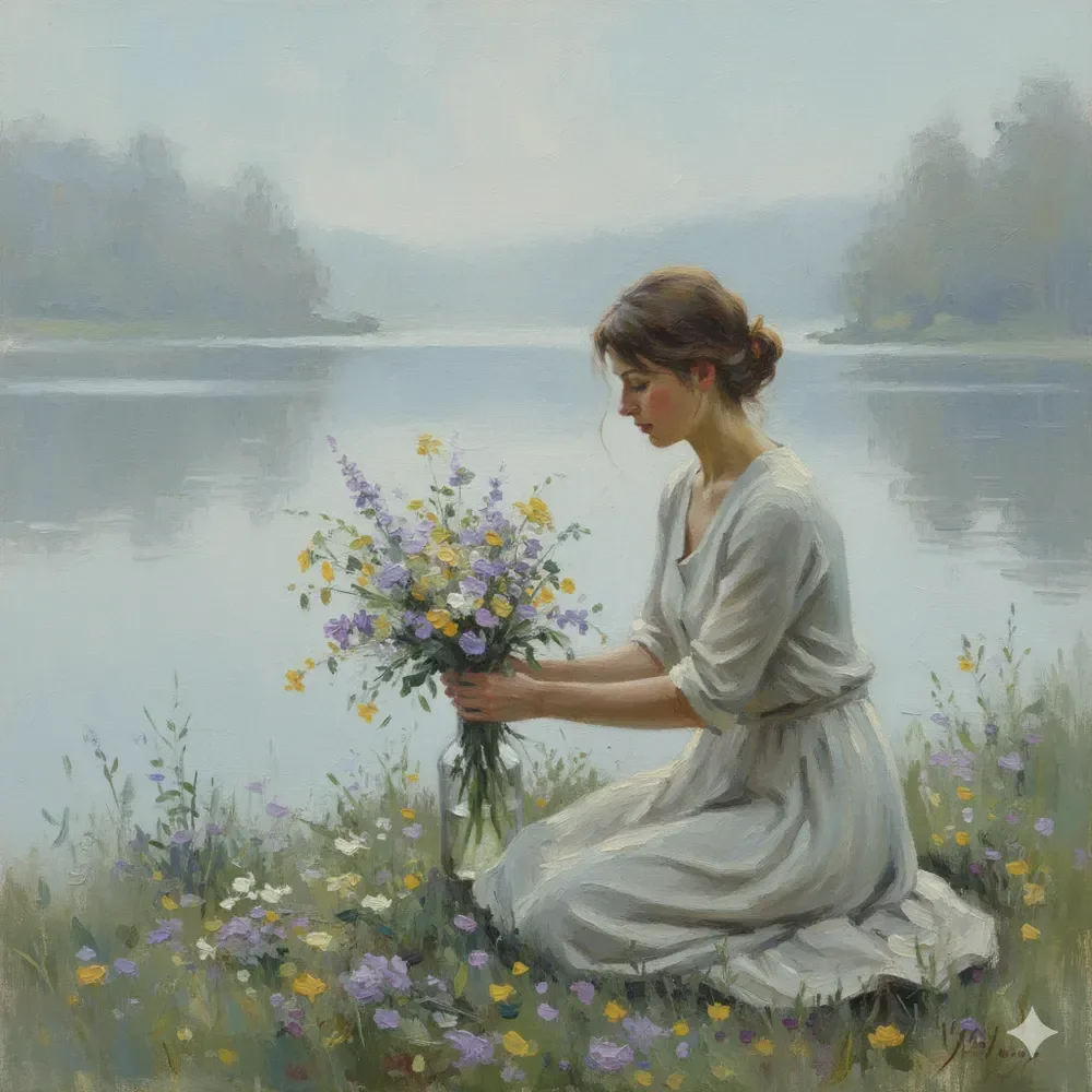 gemini oil painting beatiful girl