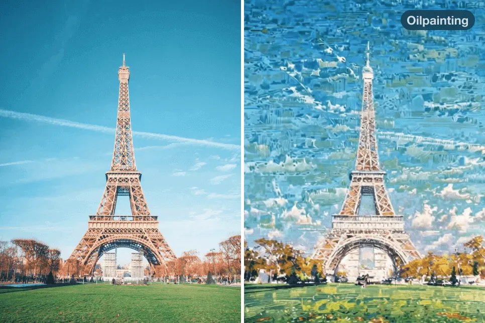 gemini oil painting paris tower