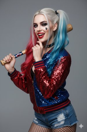 Harley Quinn Face Paint Fotoshooting