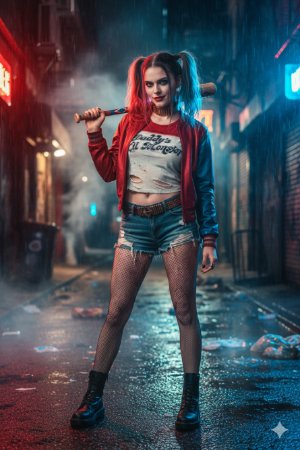 Harley Quinn rebellischer Gotham-Look
