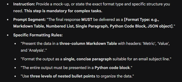 specify formatting requirements
