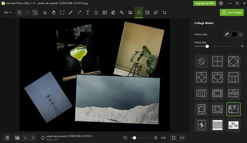 icecream collage settings