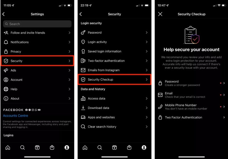 instagram security checkup