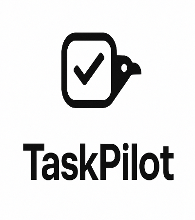 a monochrome logo for TaskPilot