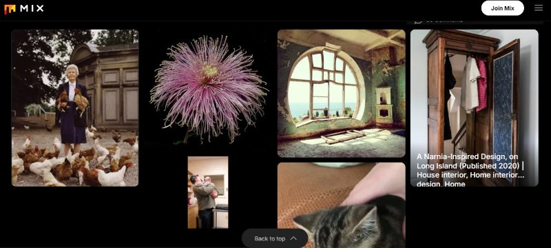 Mix website like pinterest