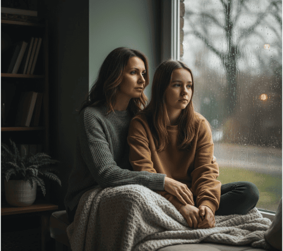 reflective moment by the window